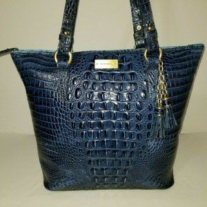 Brahmin Melbourne Sapphire Blue Shoulder Tote Bag